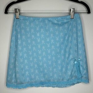 Playboy by Pacsun Blue Mesh Mini Skirt size Small